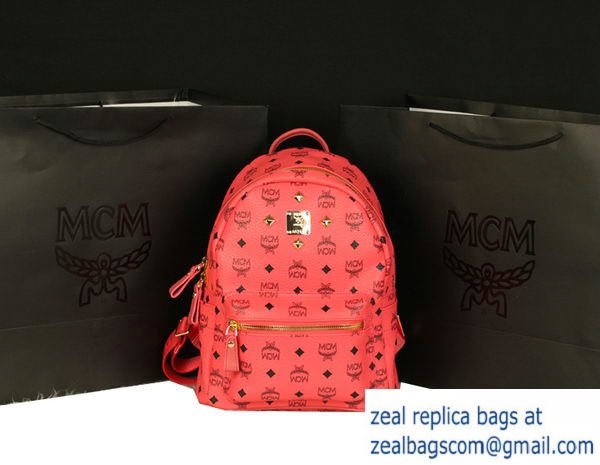 High Quality Replica MCM Stark Backpack Large in Calf Leather 8004 Light Pink - Click Image to Close